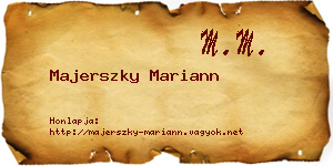 Majerszky Mariann névjegykártya